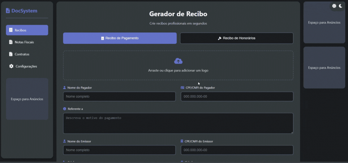 Gerador de Recibos